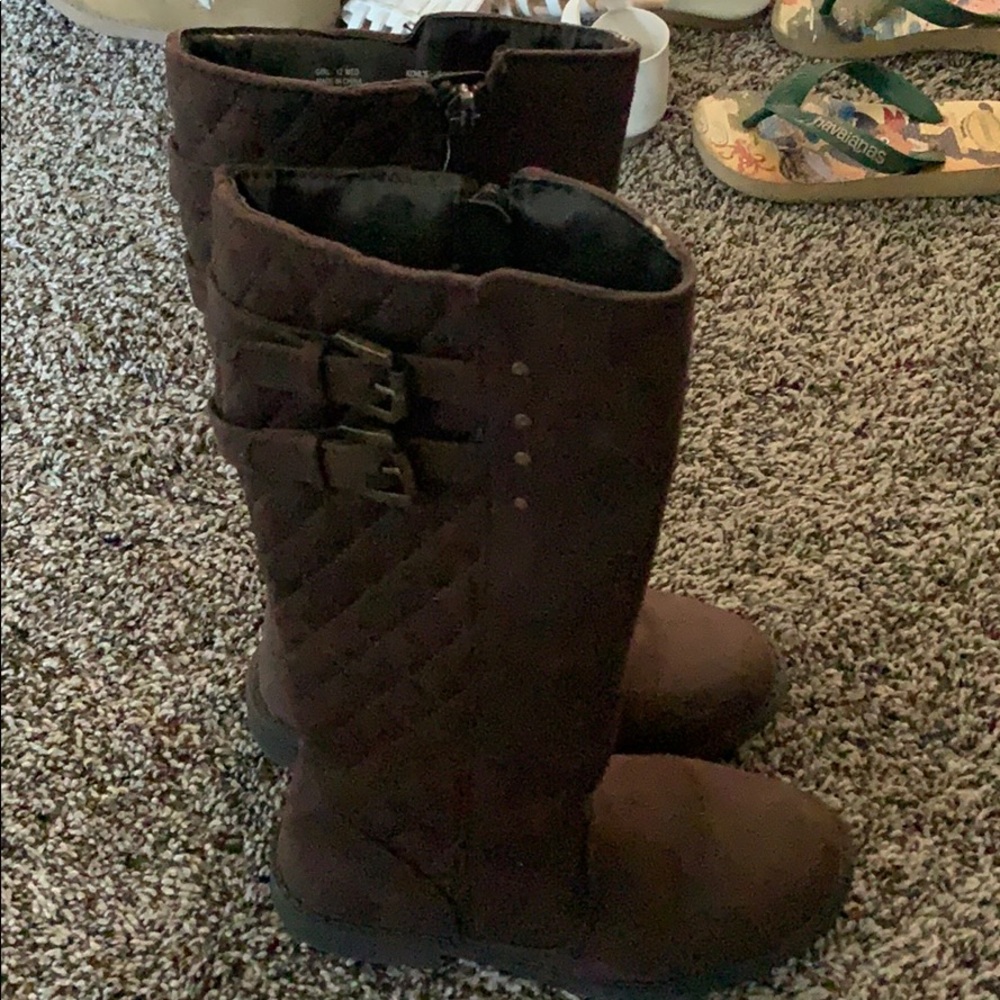 Brown riding boots